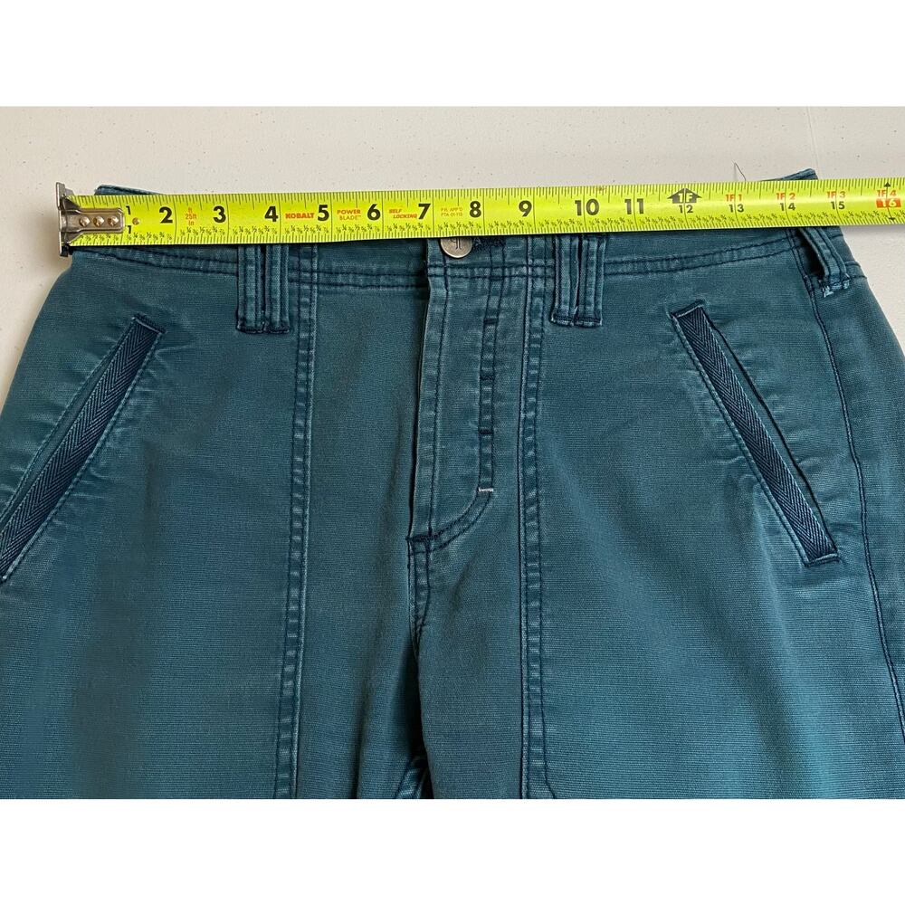 Anthropologie Pilcro Women's Teal Raw Hem Button Fly Ankle Utility Jeans Size 27 - Picture 11 of 11